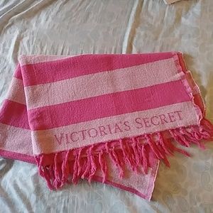 Victoria secret pink stripe throw